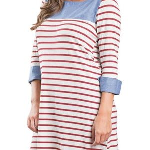 Callie Chambray Striped Mini Dress